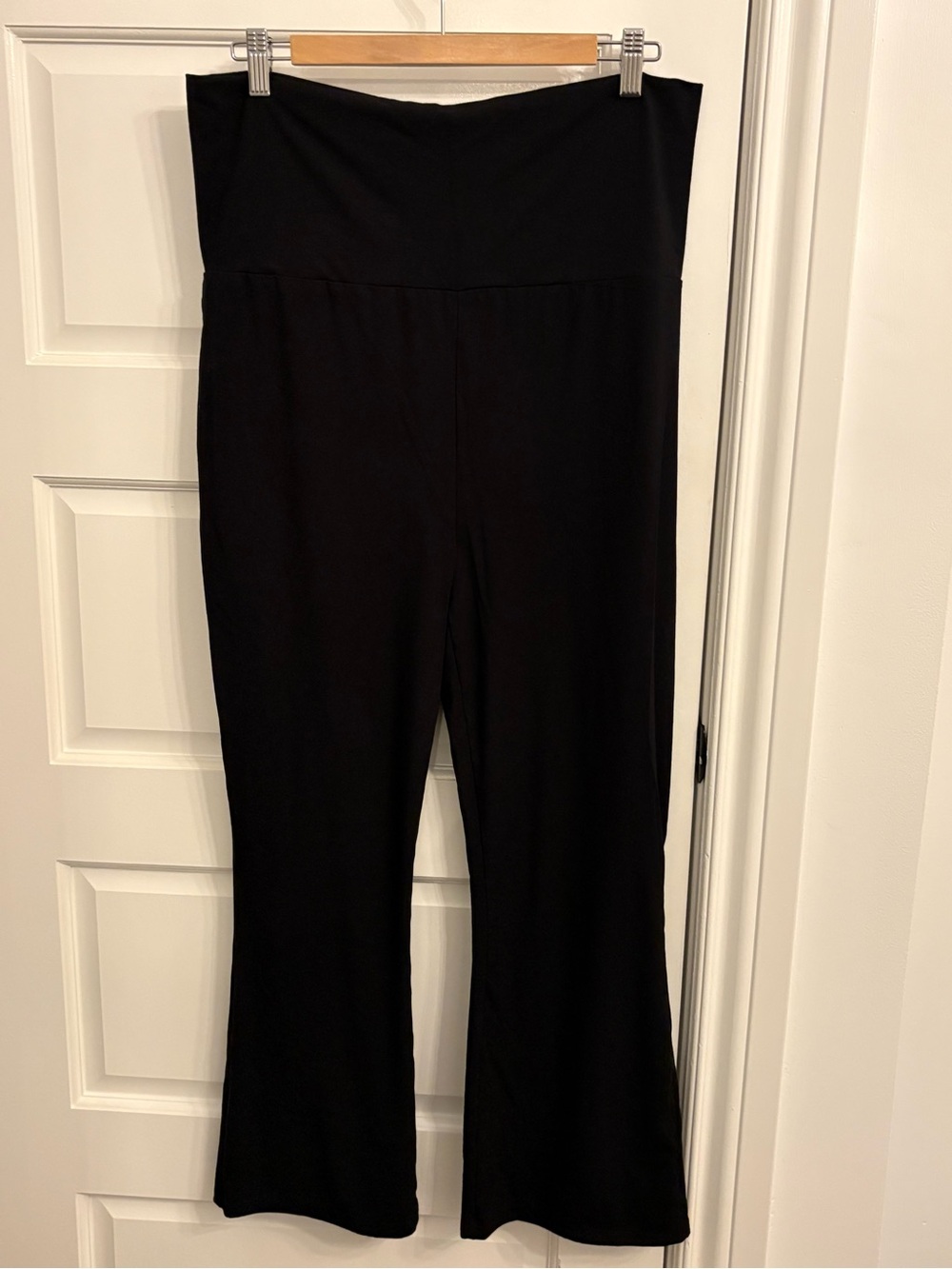 Hatch Black Boot-Cut Maternity Pants